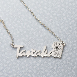 【Customize】English name necklace with cute animals (custom-m 2枚目の画像