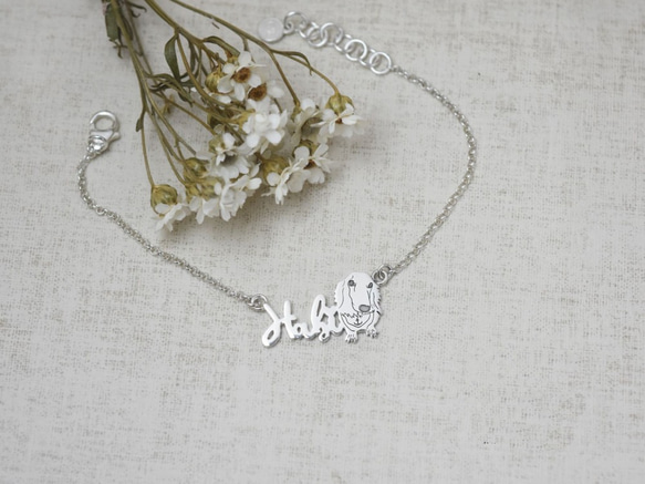 【Customize】English name necklace with cute animals (custom-m 9枚目の画像