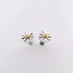 小雛菊的春天 | 可改夾式 純銀/鍍K金/鍍白K耳環 花朵耳環 第7張的照片