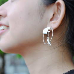 貓奴人生 (純銀耳環 女款 可愛動物 手工銀飾 情人節) 第5張的照片