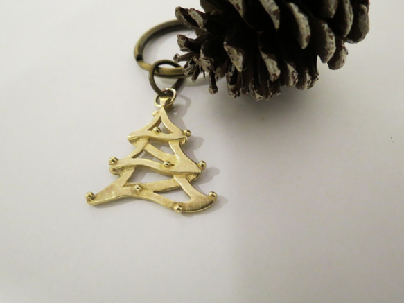 聖誕樹鑰匙圈 (黃銅鑰匙圈 ) ::C%手工飾品:: 第3張的照片