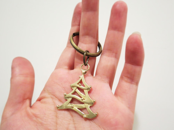 聖誕樹鑰匙圈 (黃銅鑰匙圈 ) ::C%手工飾品:: 第4張的照片