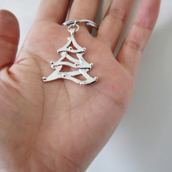 聖誕樹 (純銀鑰匙圈 手工銀飾) 第4張的照片