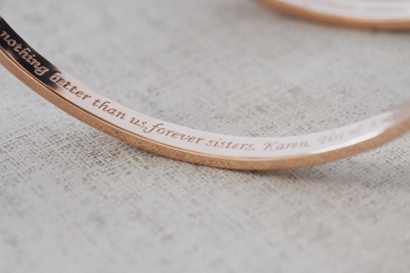 【客製化】刻字C型手環 | 情侶對環 銅鍍 or 銀鍍玫瑰金/K金 情人禮物 第11張的照片