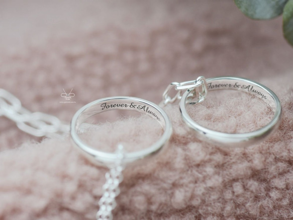 【Customize】Simple ring necklaces (engraved couple rings) 7枚目の画像