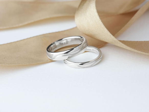 【刻字】簡單幸福曲線雕刻 | 情侶對戒 客製化戒指 925純銀 手工銀飾 情人禮物 第7張的照片