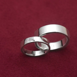 【刻字】簡約方形對戒 | 情侶戒指 925純銀 玫瑰金 情人節禮物 手作銀飾 第13張的照片