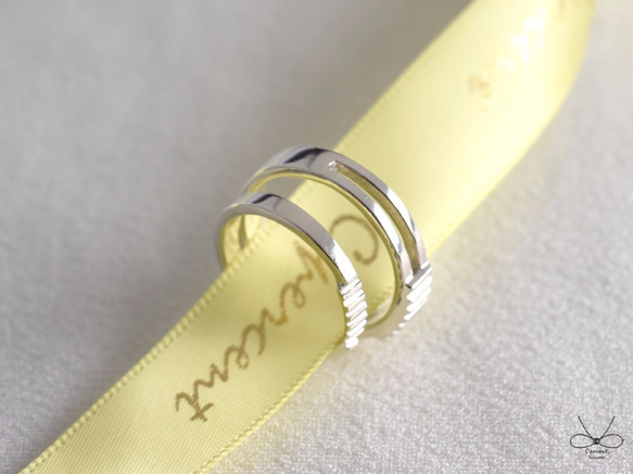 夫妻的日常 | 情侶對戒 925純銀 刻字戒指 手工銀飾 情人節禮物 第6張的照片