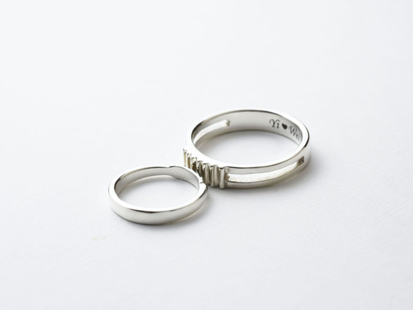 夫妻的日常 | 情侶對戒 925純銀 刻字戒指 手工銀飾 情人節禮物 第10張的照片