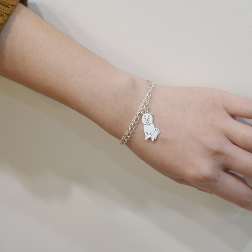 S925スターリングシルバーかわいい犬の骨星分離ブレスレット