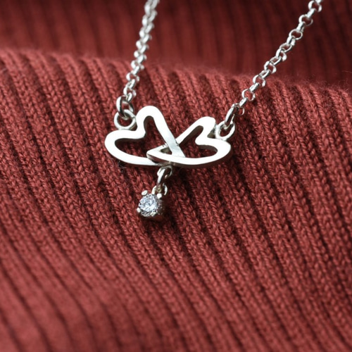 Heart to Heart | 繊細な925スターリングシルバーの鎖骨チェーン、8