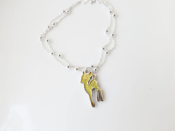 小鹿 - 白雪公主系列 (純銀琺瑯手鍊 銀飾)  ::C%手工飾品:: 第5張的照片