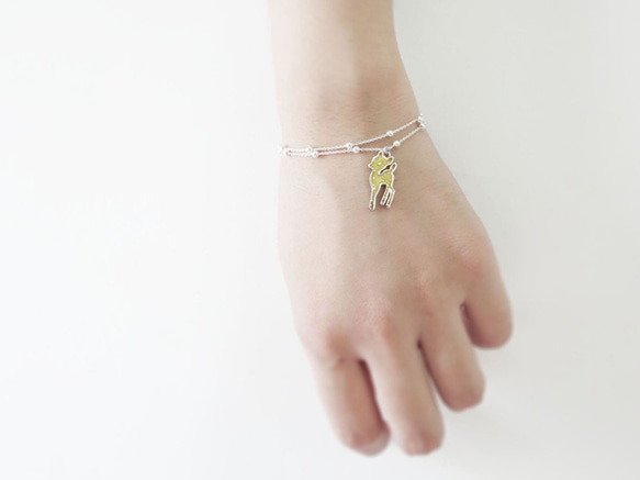 小鹿 - 白雪公主系列 (純銀琺瑯手鍊 銀飾)  ::C%手工飾品:: 第6張的照片