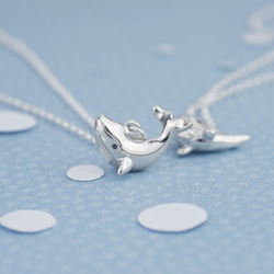 尖尖頭鯨魚 | 細項鍊 925純銀 女款 立體動物 手工銀飾 第3張的照片