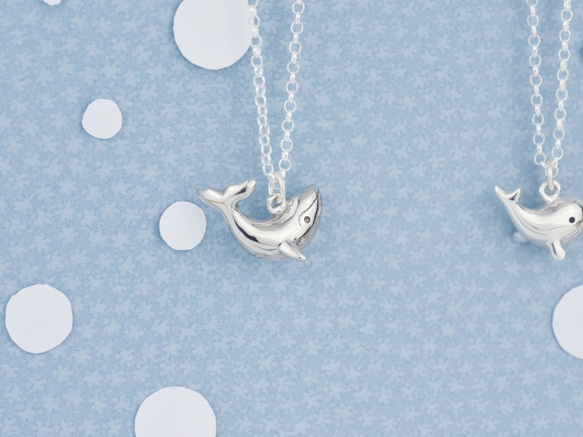 尖尖頭鯨魚 | 細項鍊 925純銀 女款 立體動物 手工銀飾 第5張的照片