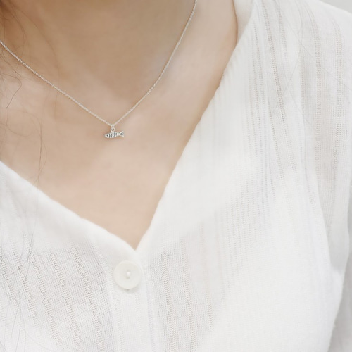 小魚ネックレス | 925 スターリングシルバー レディース 細い