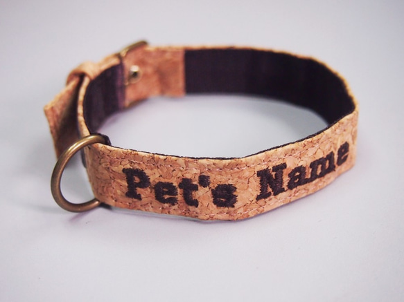 Paralife 軟木 刺繡寵物名字 ／主人手機號碼 狗 貓 項圈 dog collar cat pet collar 第1張的照片