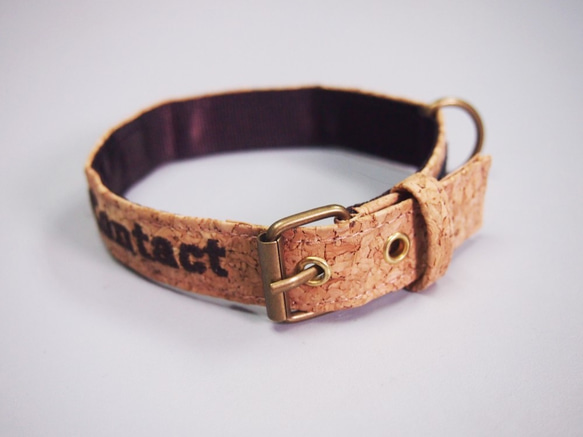 Paralife 軟木 刺繡寵物名字 ／主人手機號碼 狗 貓 項圈 dog collar cat pet collar 第2張的照片