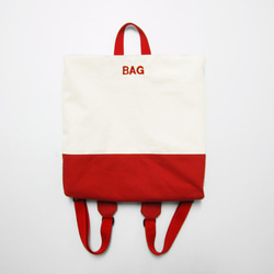 牙牙赤いバックパック-BAG（変化への刺繍セクションでは、ノートを紹介します） 1枚目の画像