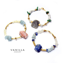 Vanilla Jewelry獨家設計款-「馬德里的綠色花園」純手工天然石黃銅手鍊-可客製 第6張的照片