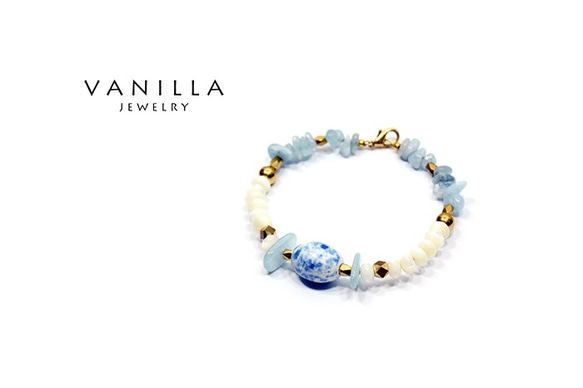 vanilla jewelry 獨家設計款- 純手工天然石黃銅手鍊-可客製 第2張的照片