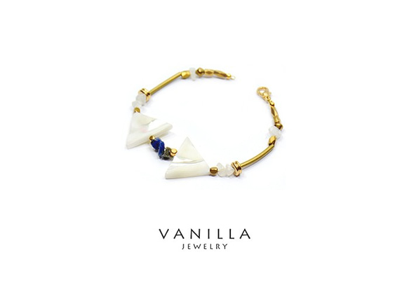 vanilla jewelry 獨家設計款- 純手工天然石黃銅手鍊-可客製 第2張的照片