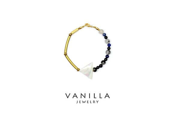 vanilla jewelry 獨家設計款- 純手工天然石黃銅手鍊-可客製 第1張的照片