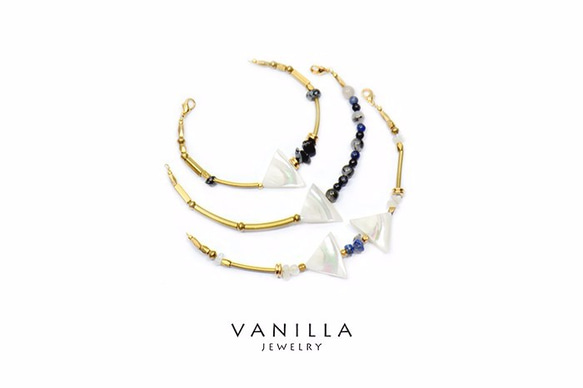 vanilla jewelry 獨家設計款- 純手工天然石黃銅手鍊-可客製 第1張的照片