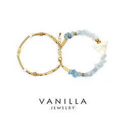 vanilla jewelry 獨家設計款- 純手工天然石黃銅手鍊-雙鍊款 可客製 第1張的照片