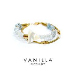 vanilla jewelry 獨家設計款- 純手工天然石黃銅手鍊-雙鍊款 可客製 第2張的照片