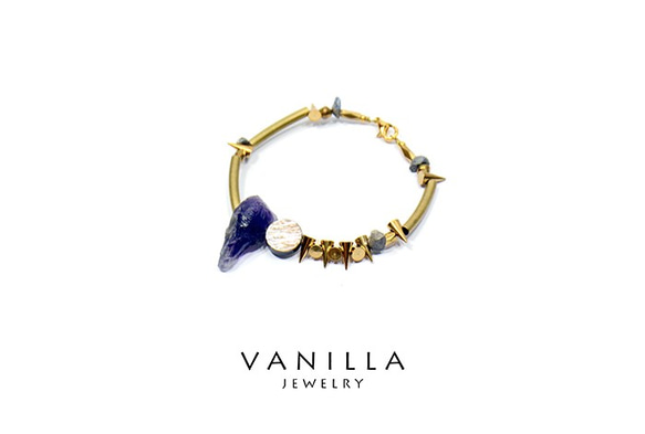 vanilla jewelry 獨家設計款-「荊棘的傲慢」 純手工天然石黃銅手鍊-可客製 第2張的照片