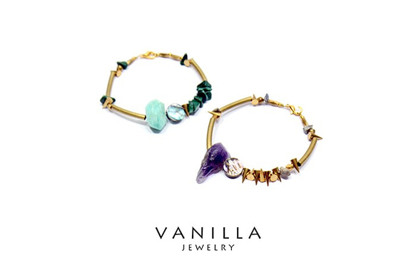 vanilla jewelry 獨家設計款-「荊棘的傲慢」 純手工天然石黃銅手鍊-可客製 第3張的照片