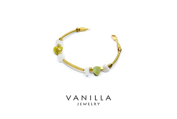 vanilla jewelry 獨家設計款-「特別獻禮 加價購」純手工天然石黃銅手鍊-可客製 第2張的照片