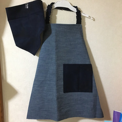 迷彩☆キッズエプロン&三角巾 その他入園グッズ はく Happy Flower