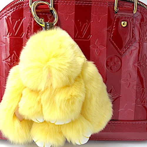 ラビットリアルファー モンスターチャーム キーホルダー Lui's Coffee