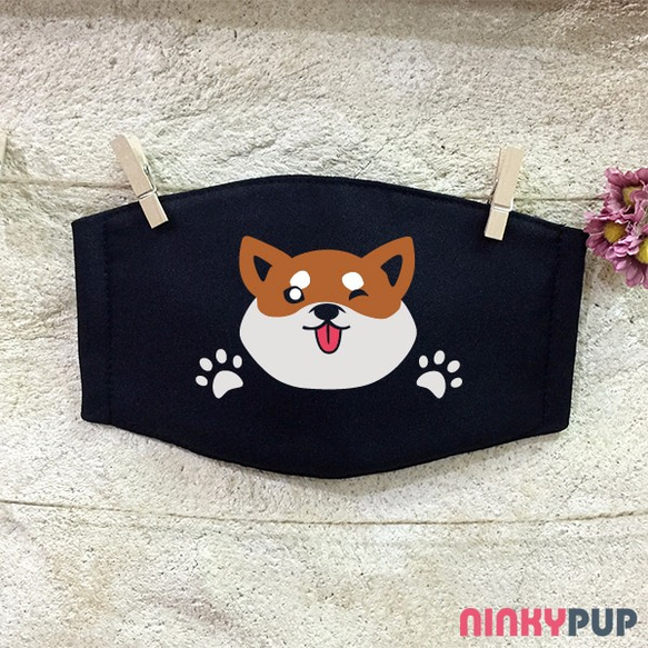 【柴犬Shiba Inu】手工反光口罩 冬季保暖小物 NINKYPUP 第1張的照片