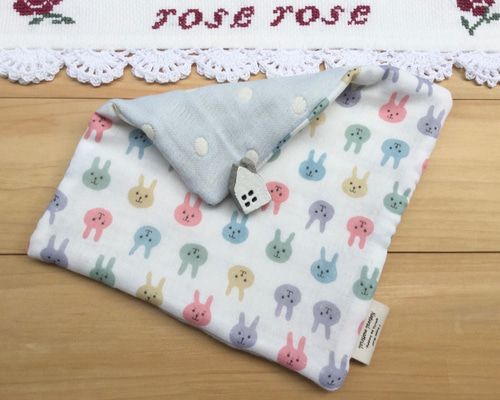 カラフルうさぎ♪8重ガーゼハンカチ ハンカチ・手ぬぐい rose rose