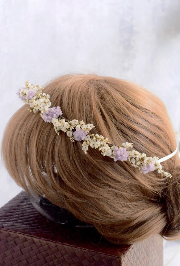ヘッドドレス ドライフラワー61 ドライフラワーのカチューシャ ヘッドドレス ヘッドドレス