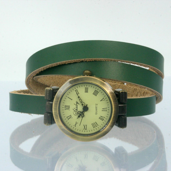 3連レザーアンティークウォッチ (グリーン) 腕時計 Silver Dragon 通販  