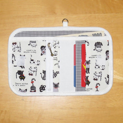 二つ折り財布★ネコ柄（白×黒） 4枚目の画像