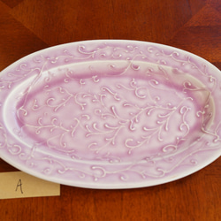 ＜Ｌサイズ＞　いっちん　オーバル皿　紫釉 2枚目の画像