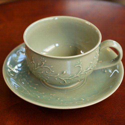 いっちん 青瓷 カップ＆ソーサー マグカップ 平安楽堂 松岡賢司 通販