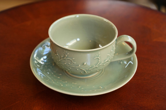 いっちん 青瓷 カップ＆ソーサー マグカップ 平安楽堂 松岡賢司 通販