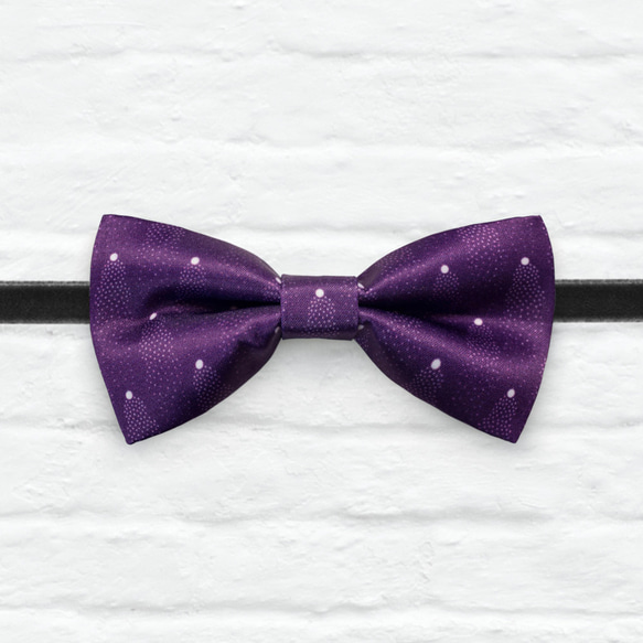 Style 0099 Purple 點點紫 婚禮煲呔 領結 髮飾 寵物頸圈 項錬 第1張的照片