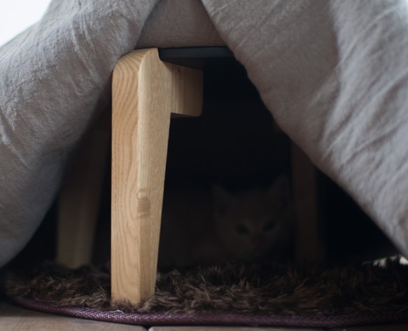 くりのねこたつ（マスタードカラーかけ布団付）猫用こたつ 子犬用こたつ ペット用こたつ 