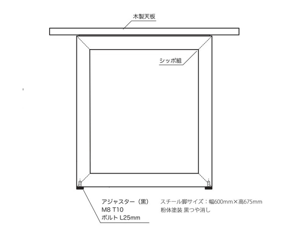 ◇ サイズオーダー無料 ◇ OSBエコテーブル＆デスク [オーソドックス] [テレワーク・ステイホー 9枚目の画像