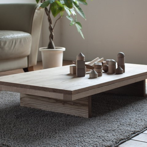 天然オイル仕上「栗の木」2WAYローテーブル ローテーブル・リビング