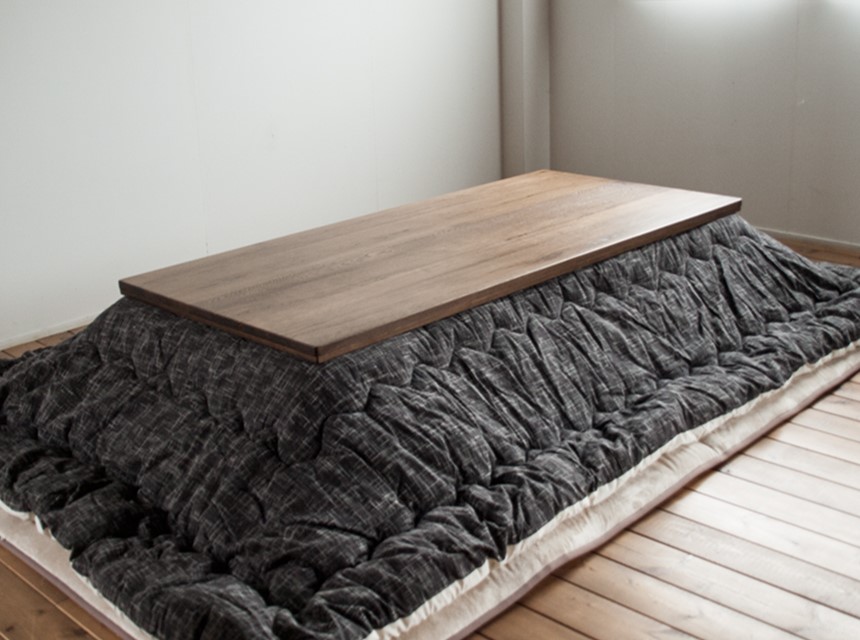 10/4以降配送】大きなくりの木のこたつ 渋皮色 （幅140cm・クマグリー