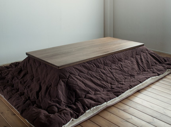 大きな栗の木のこたつ [無地つむぎブラウン掛け布団付] こたつ