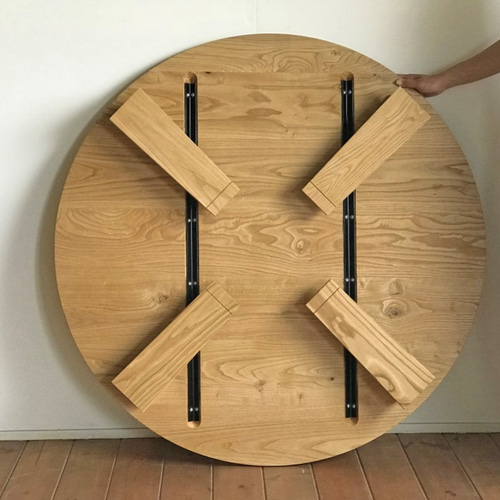 天然オイル仕上「栗の木」90cmちゃぶ台 【折りたたみ仕様】 ロー